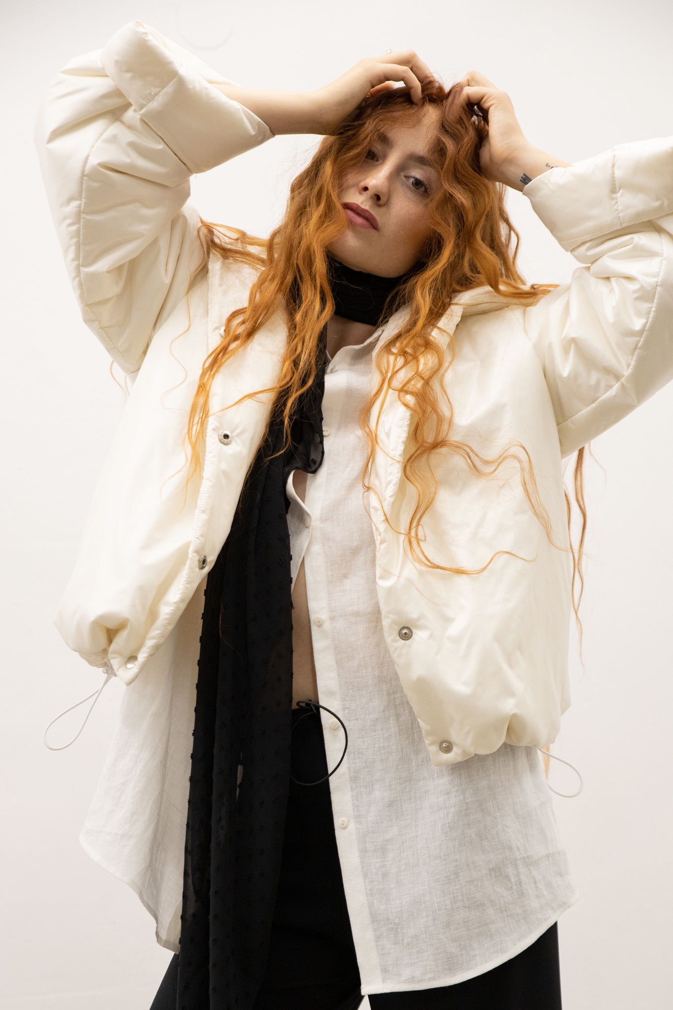 Puffer jacket milk white