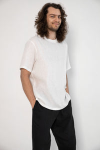 Unisex linen t-shirt white