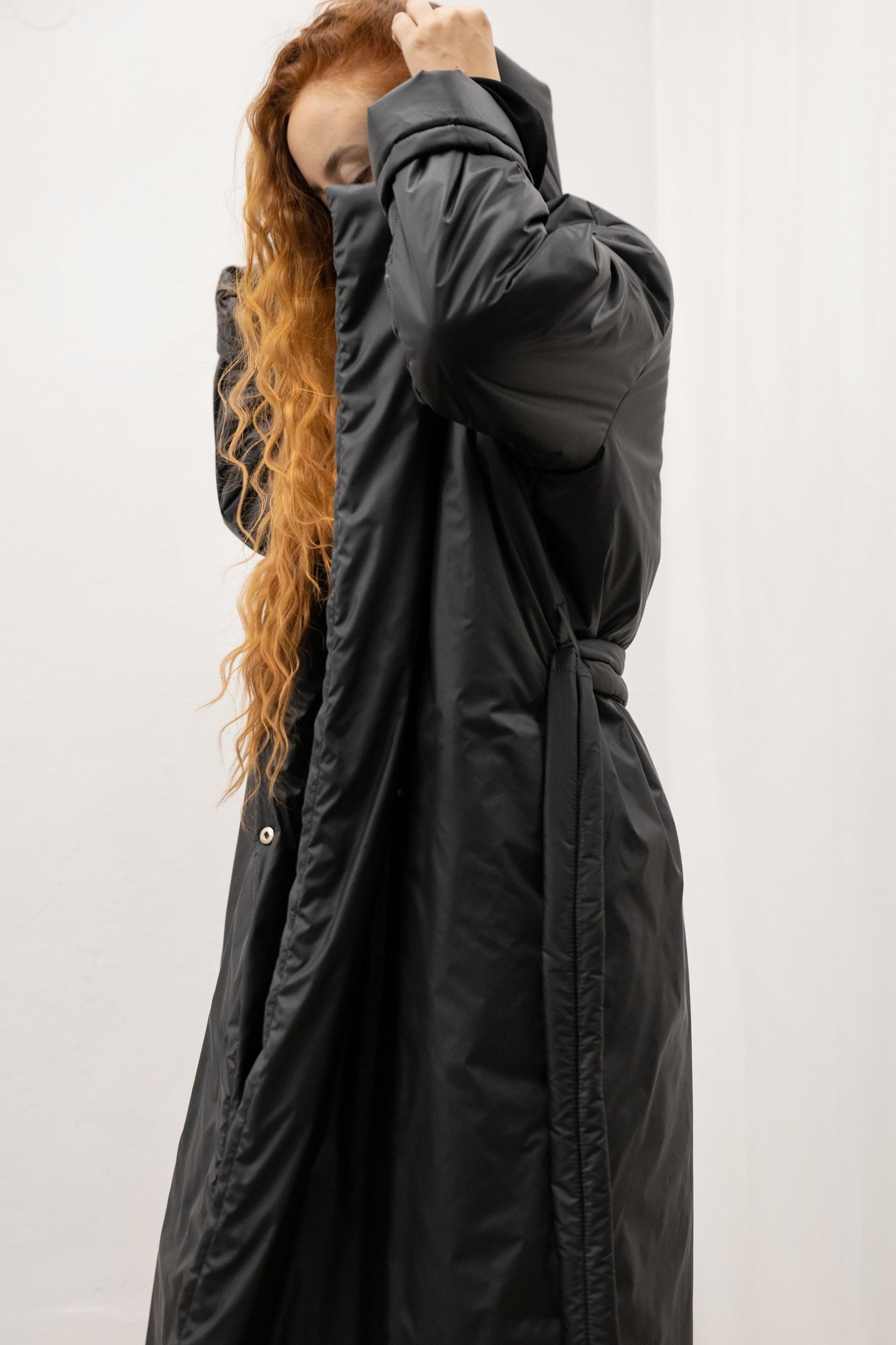 Long puffy coat in black