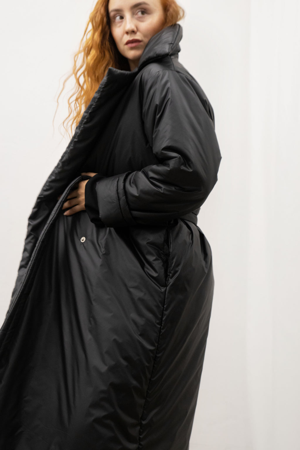 Long puffy coat in black