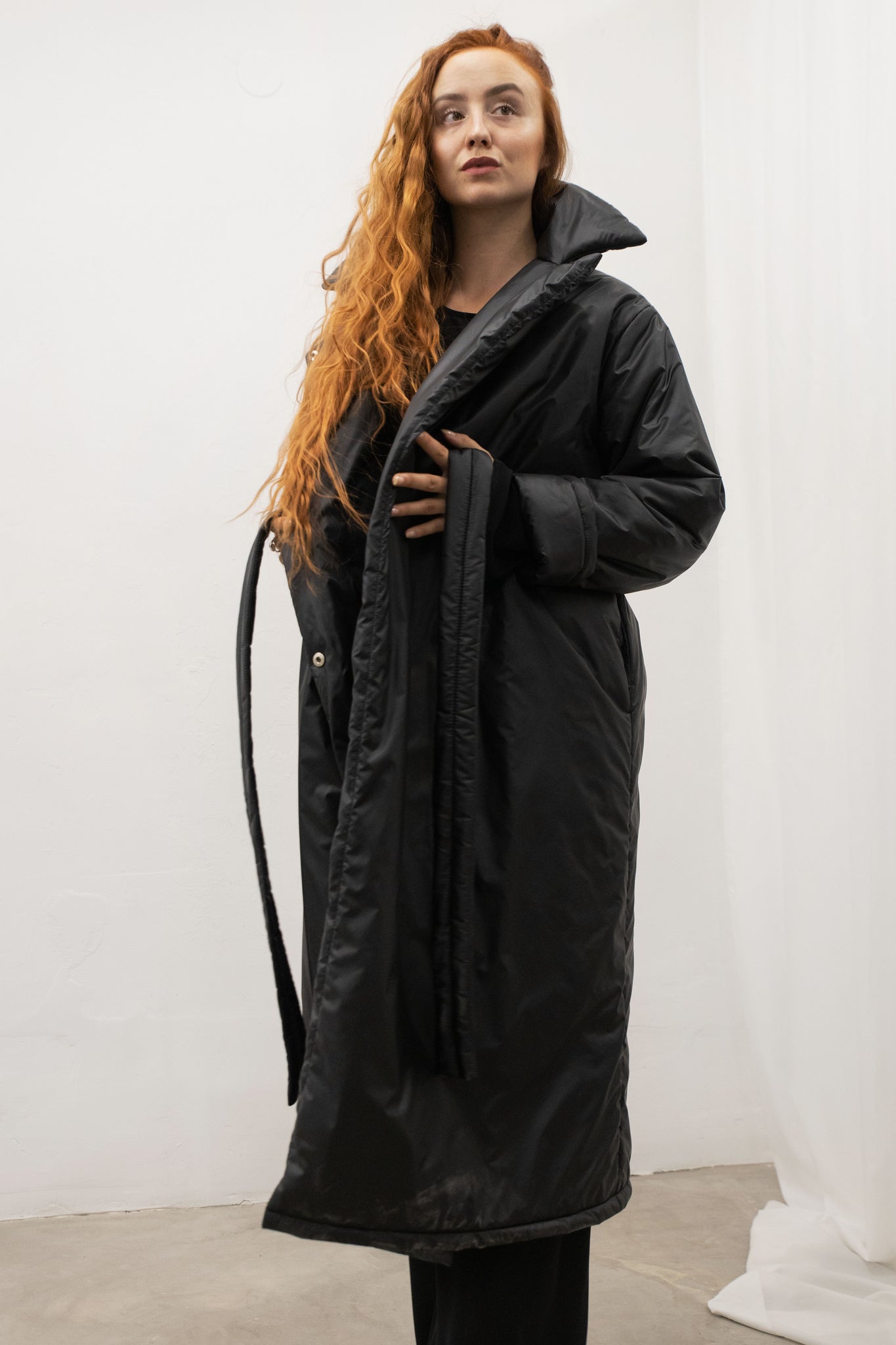 Long puffy coat in black