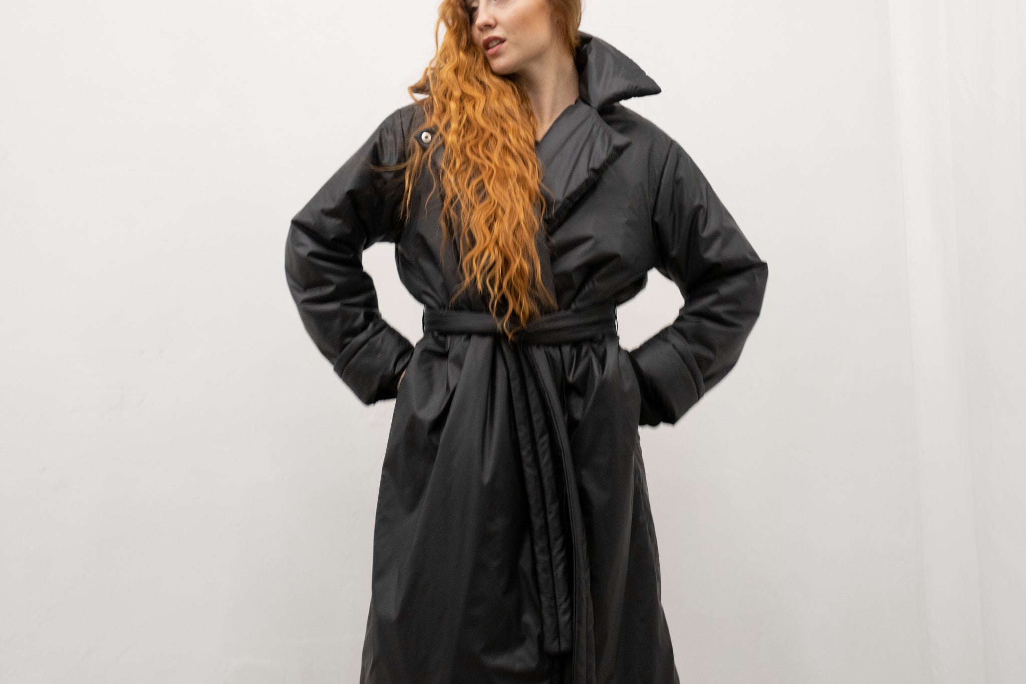 Long puffy coat in black
