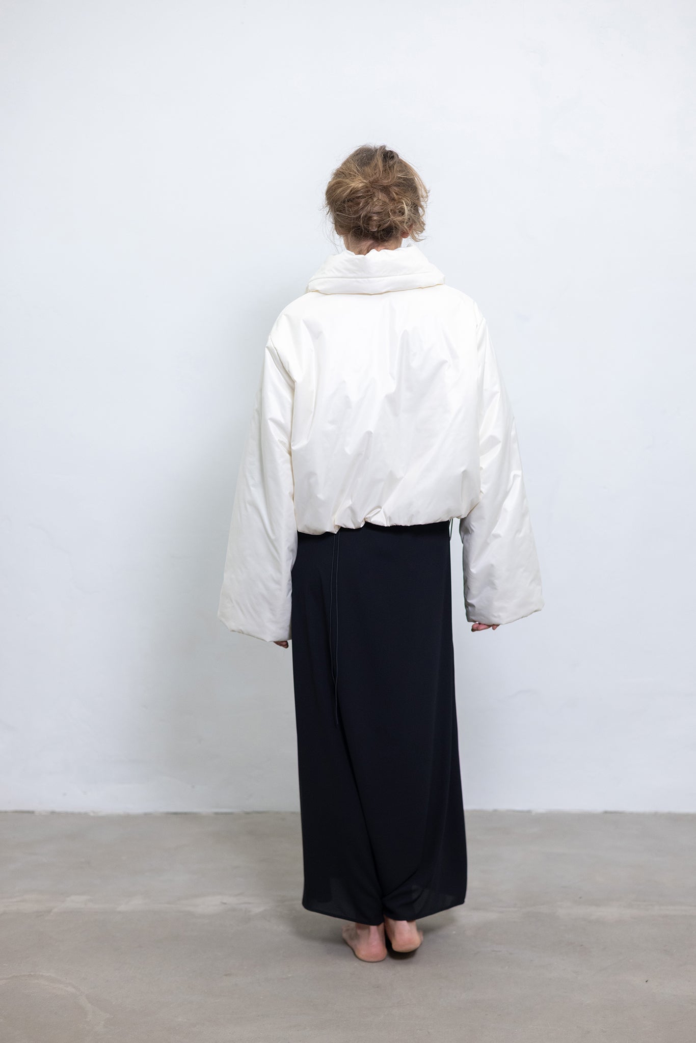 Crop puffer jacket black