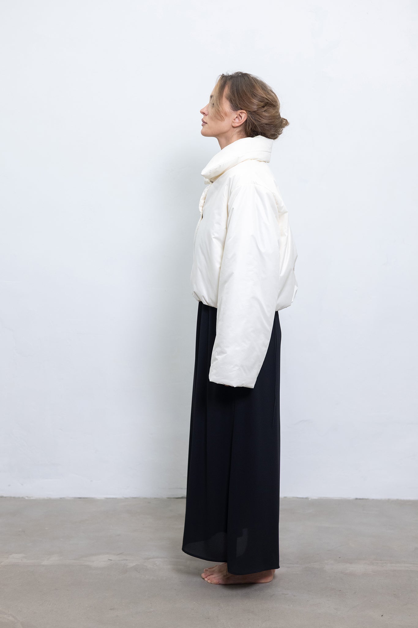 Crop puffer jacket black