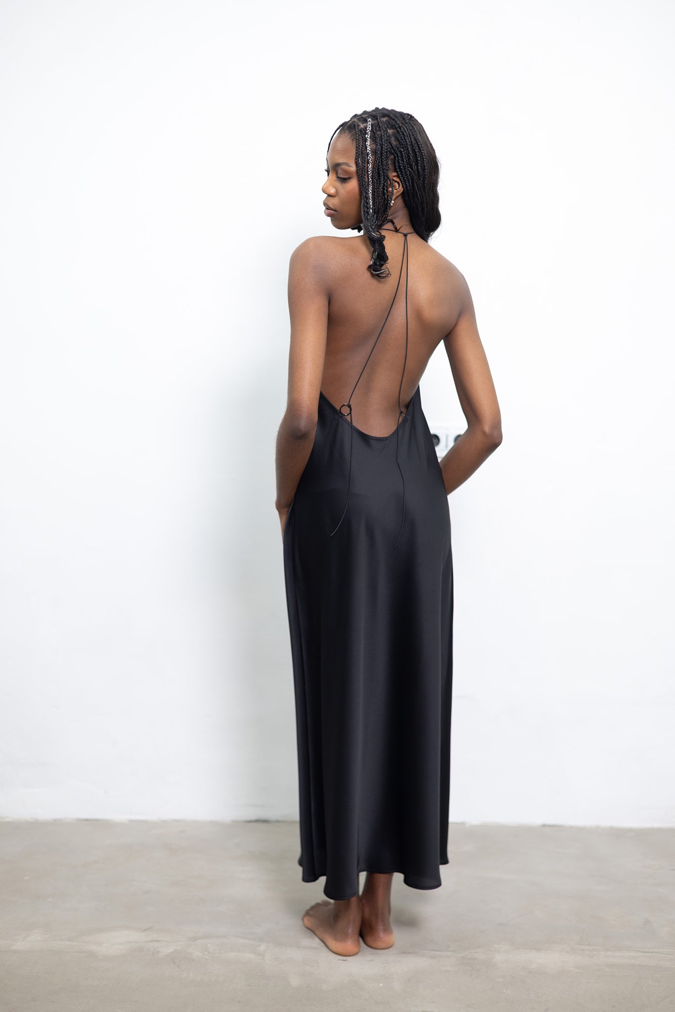 The Liquid Black Slip Dress
