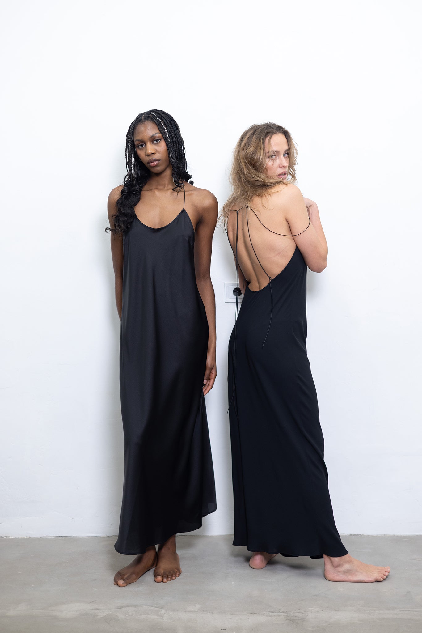 The Liquid Black Slip Dress