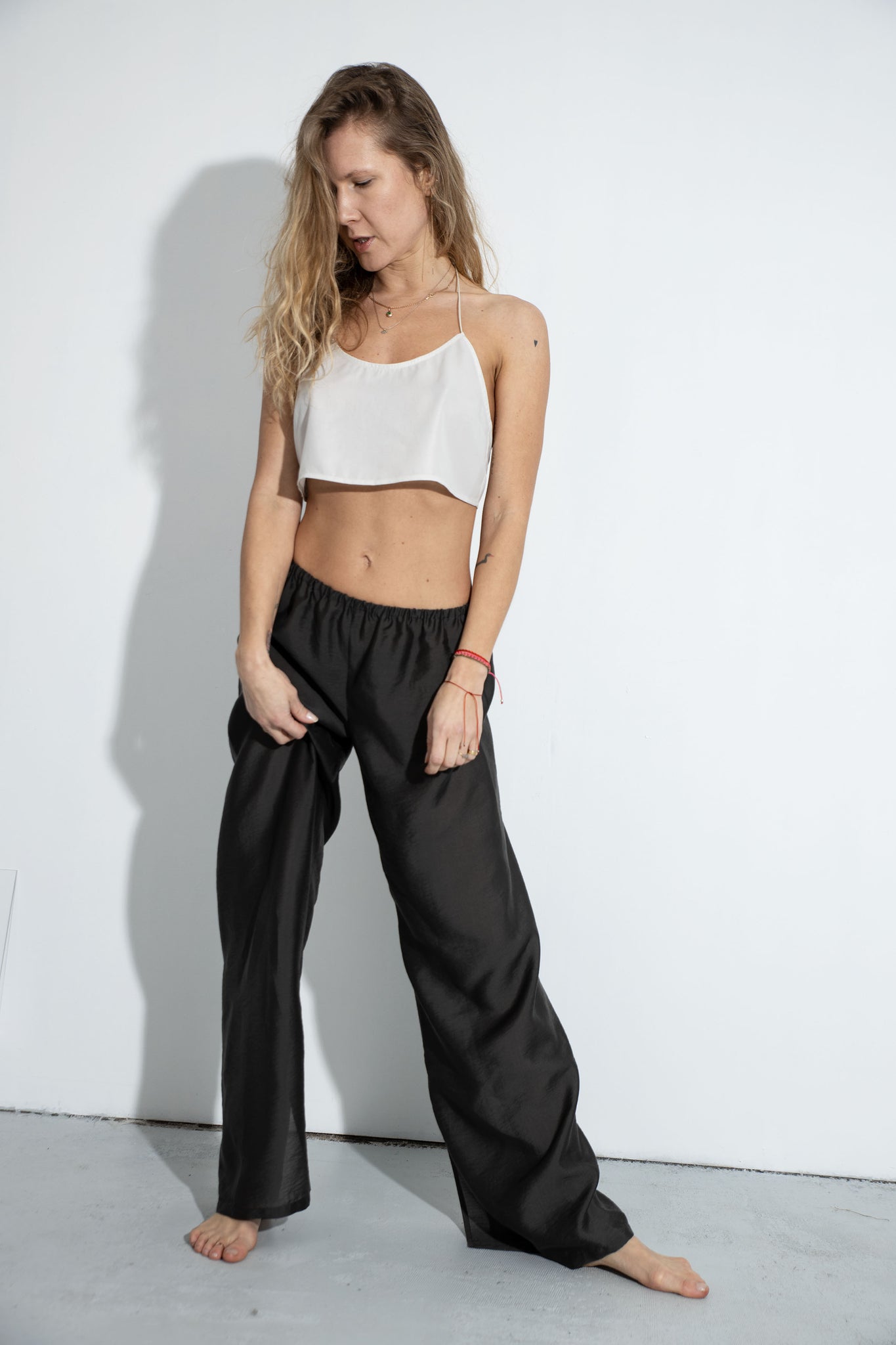 Backless crop top silver