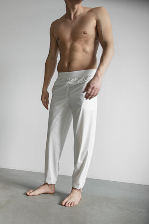 Casual stretchy pants white unisex