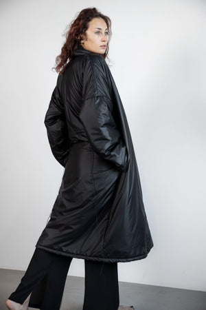 Puffy duvet kimono coat