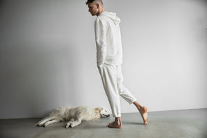 Unisex linen hoodie white