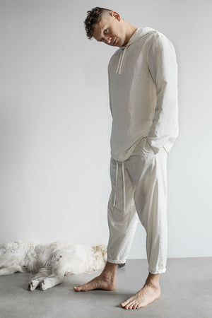 Unisex linen hoodie white