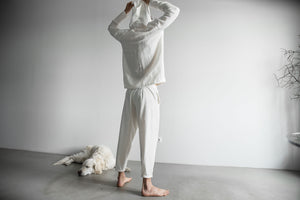 Unisex linen hoodie white