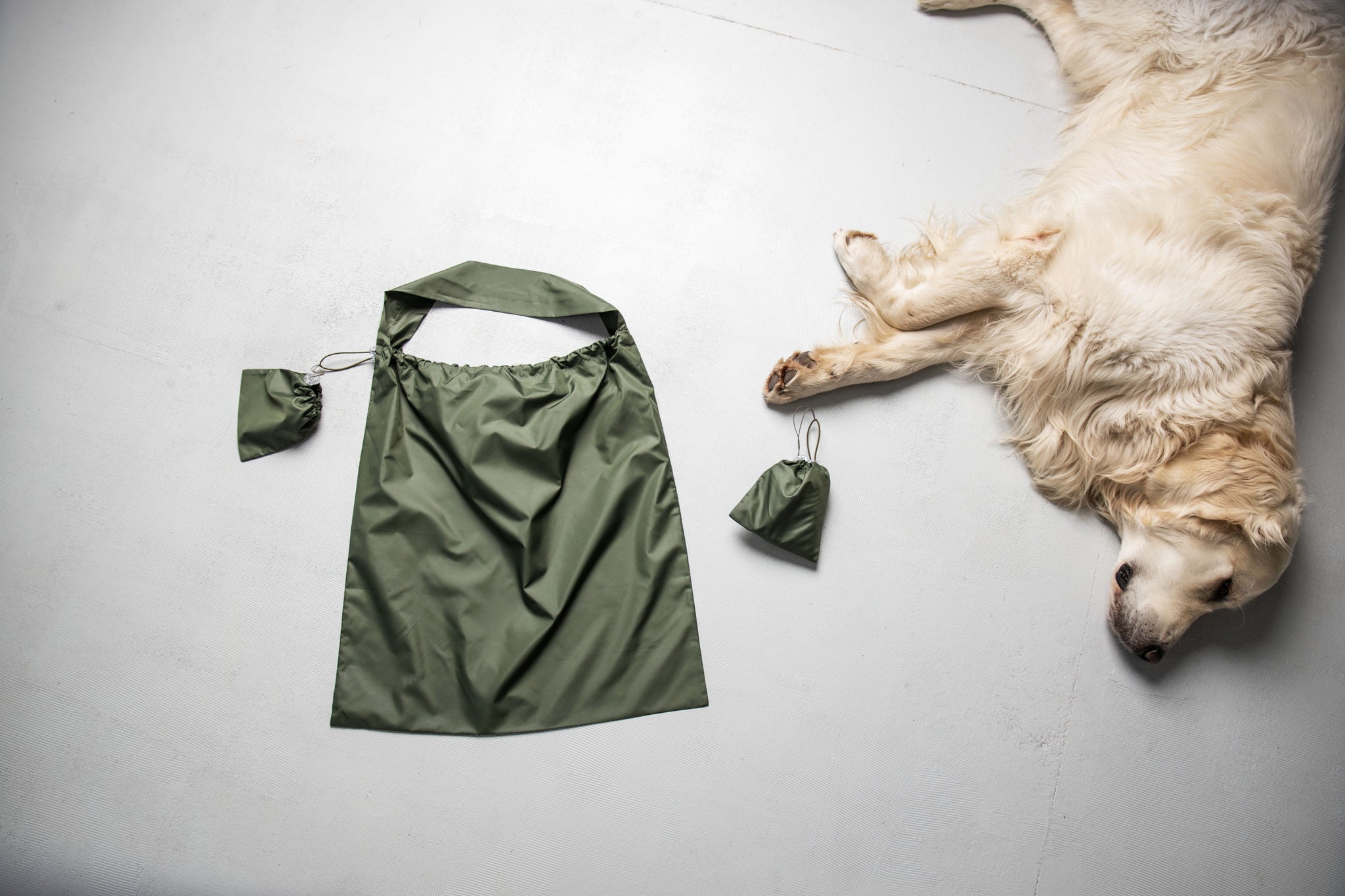 Reusable shopping bag moss green large